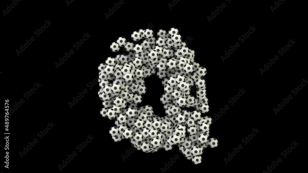 Animation of Morphing Soccer Balls / Footballs - Letter Q Animation of Morphing Soccer Balls / Footballs - Letter Q