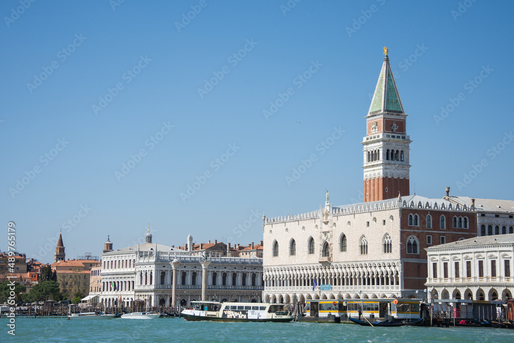 Doge's Palace and  Campanile di San Marco  in Venice,Italy,2019
