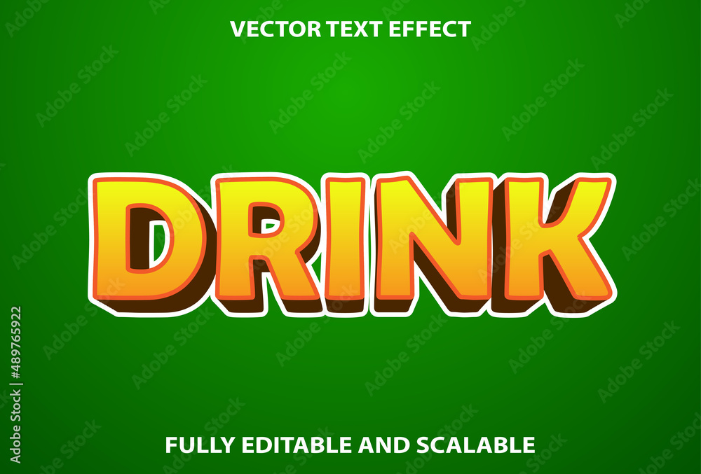 drink text effect editable green color background.