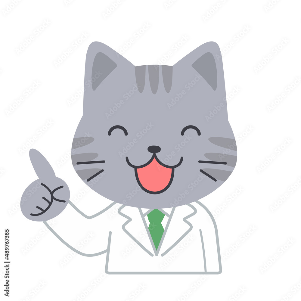 笑顔で説明をする猫の先生 Stock Vector Adobe Stock