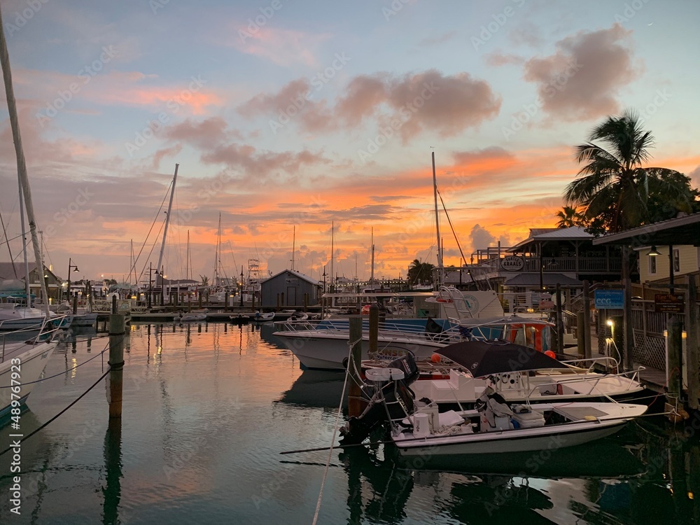 Sunrise at the marina in Key West