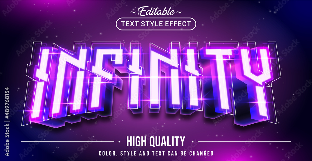 Editable text style effect - Infinity text style theme.