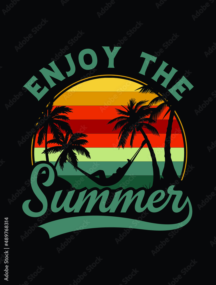 Enjoy the summer vintage summer t-shirt design