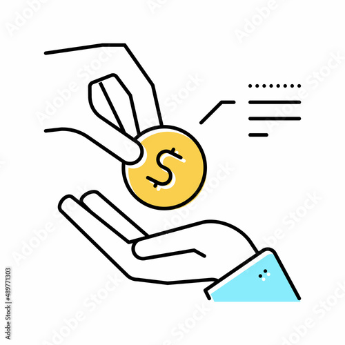 money lend color icon vector isolated illustration
