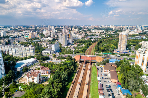 View of railway station Karavaevi Dachi in Kiev, Ukraine photo