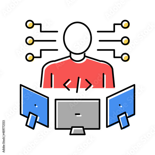 technical expert color icon vector illustration