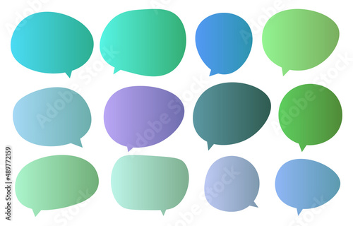 Set cool speech bubbles on white background. chat box or chat vector square and doodle message or communication icon Cloud speaking for comics and minimal message dialog