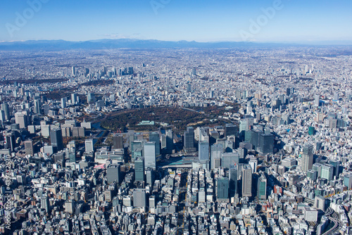 東京駅周辺上空と皇居・八重洲周辺・空撮
