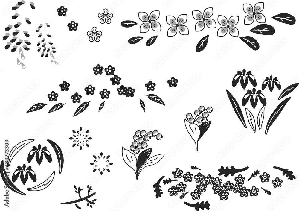 五月 初夏を彩る花々 セット イラスト素材 Stock Vector Adobe Stock