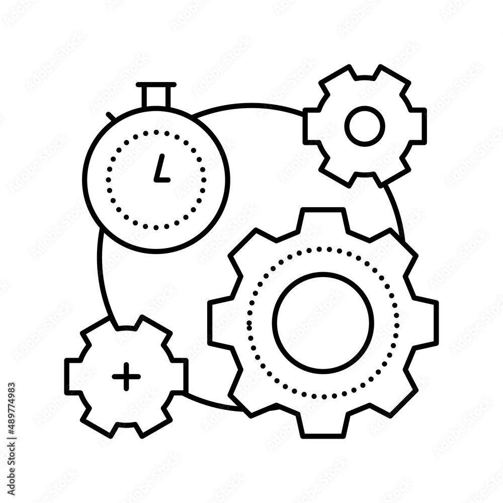 working process time line icon vector illustration