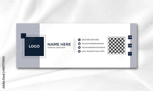 Professional Facebook Cover Email signature or email footer and personal social media cover design template