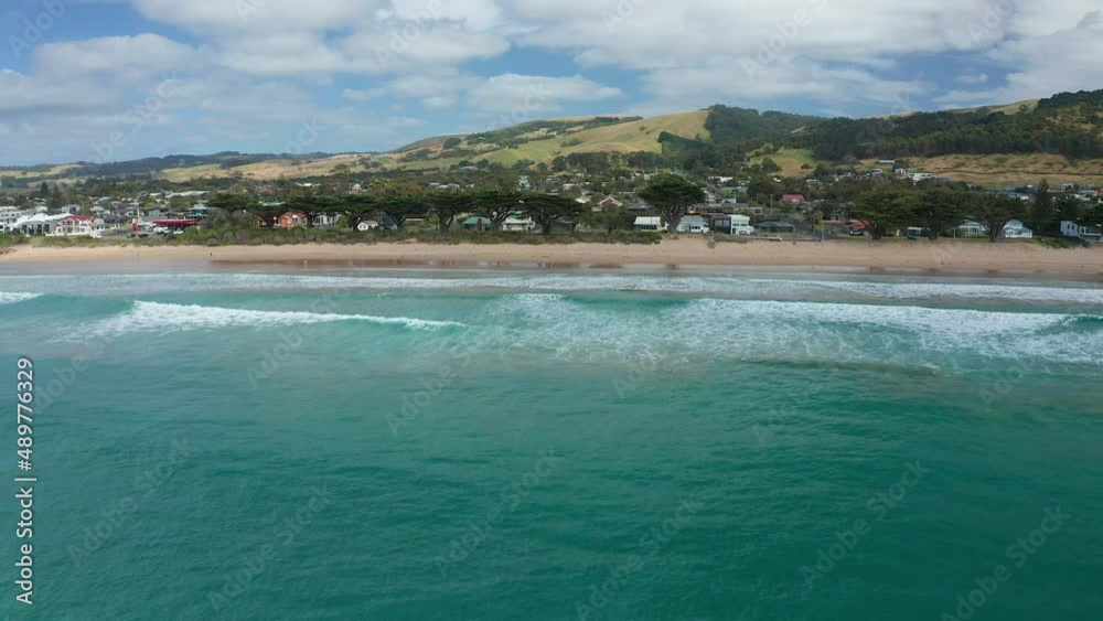 Aerial shot of Apollo Bay along the Great Ocean Road in Australia Aerial shot of Apollo Bay along the Great Ocean Road in Australia