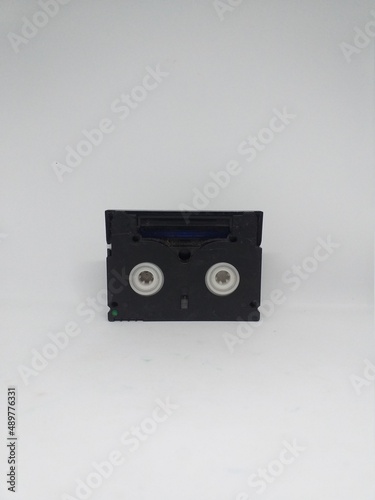 Mini dv cassette tape record for video isolated in black