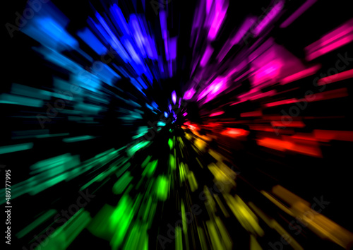 爆発するマルチカラーの光のイラスト背景