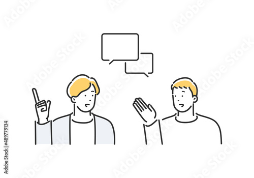 会話する二人の男性