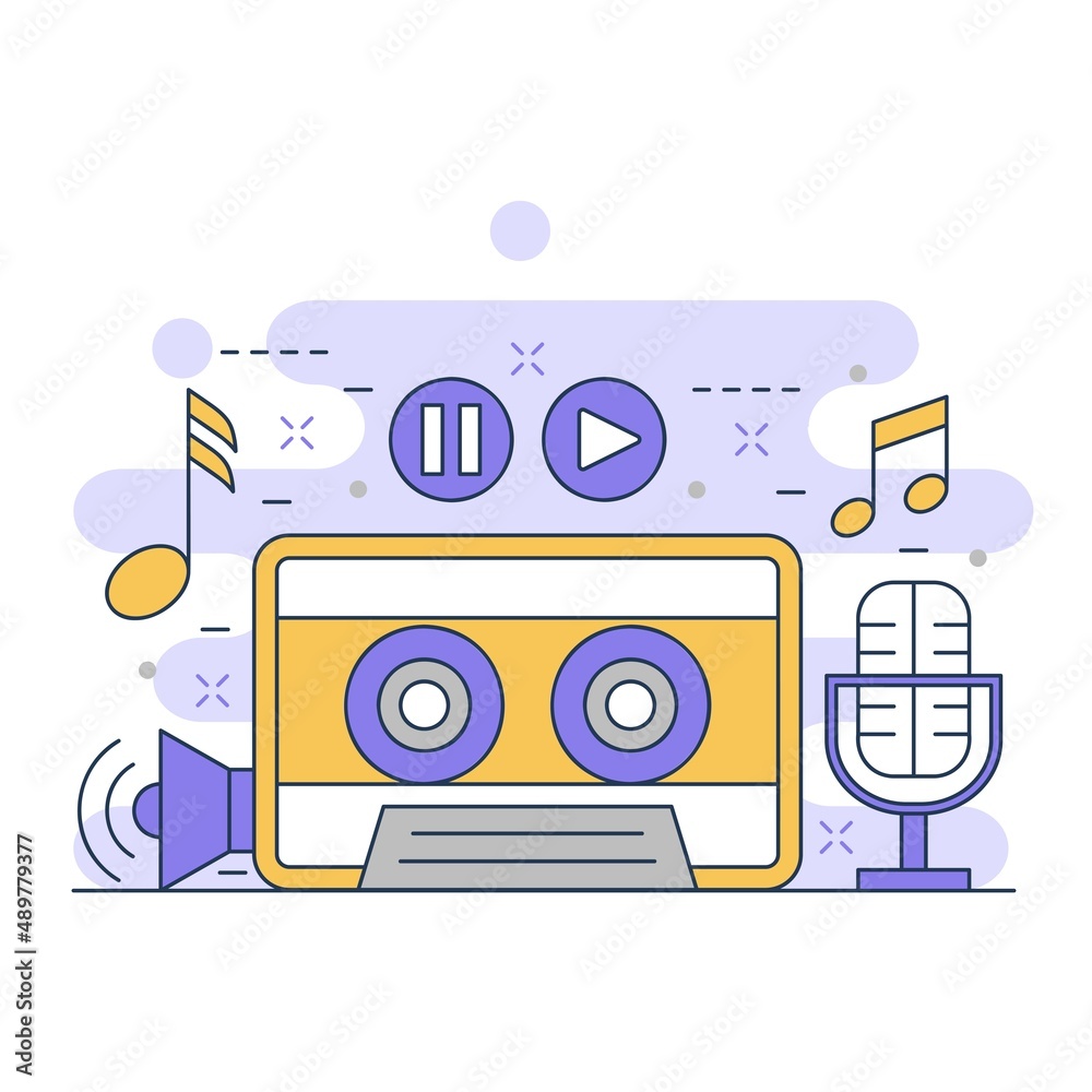 Obraz premium Sounds music concept website illustration design 2