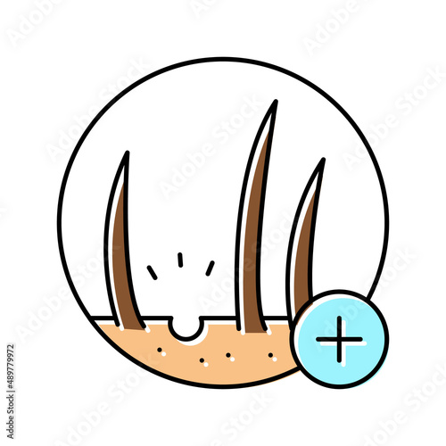 hair loss clinic color icon vector illustration