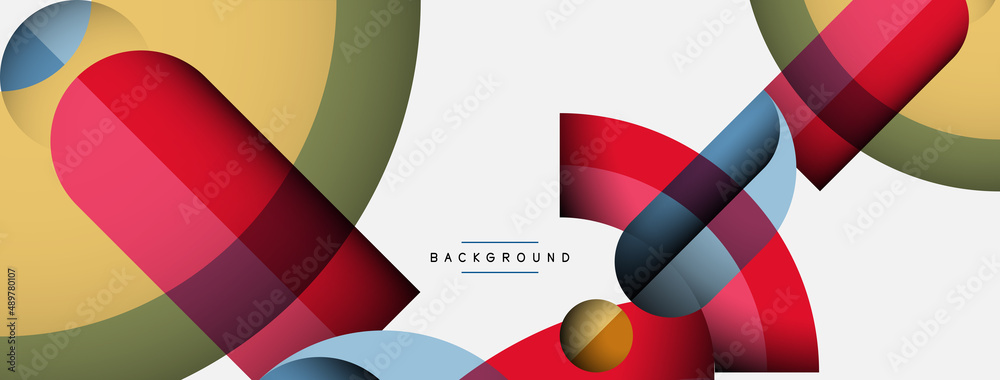 Geometric abstract background. Round shapes, circles, lines composition for wallpaper banner background or landing page Geometric abstract background. Round shapes, circles, lines composition for wallpaper banner background or landing page