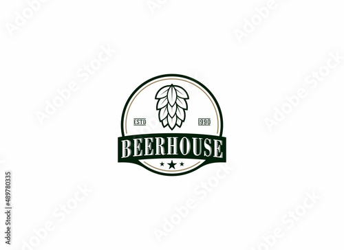 beerhouse logo template in white background