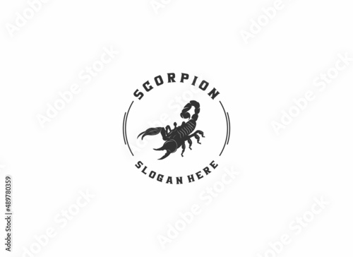 scorpion logo template vector in white background