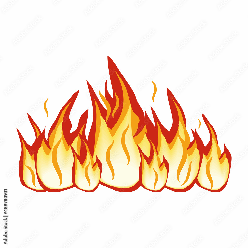 Fire flame isolated on a white background. Color Vector illustration. Fire flame isolated on a white background. Color Vector illustration.