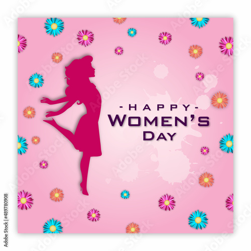 March 8th international women's day card design