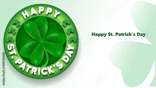 happy st patricks day 3d banner template. St. Patrick's Day. shamrock leaf clover. Typography. Vector illustration.