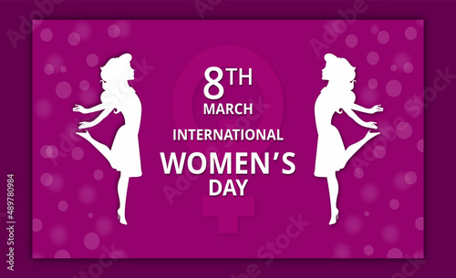 March 8th international women's day card design 