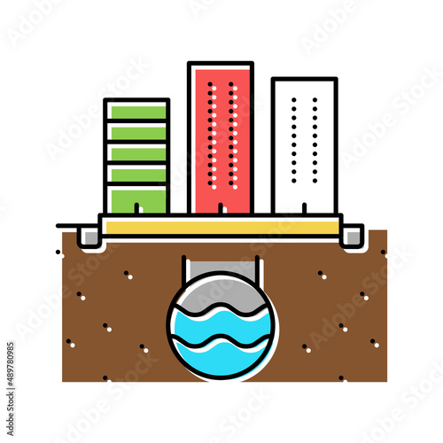 urban drainage system color icon vector illustration