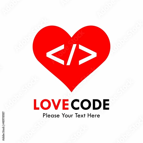 Love code logo template illustration