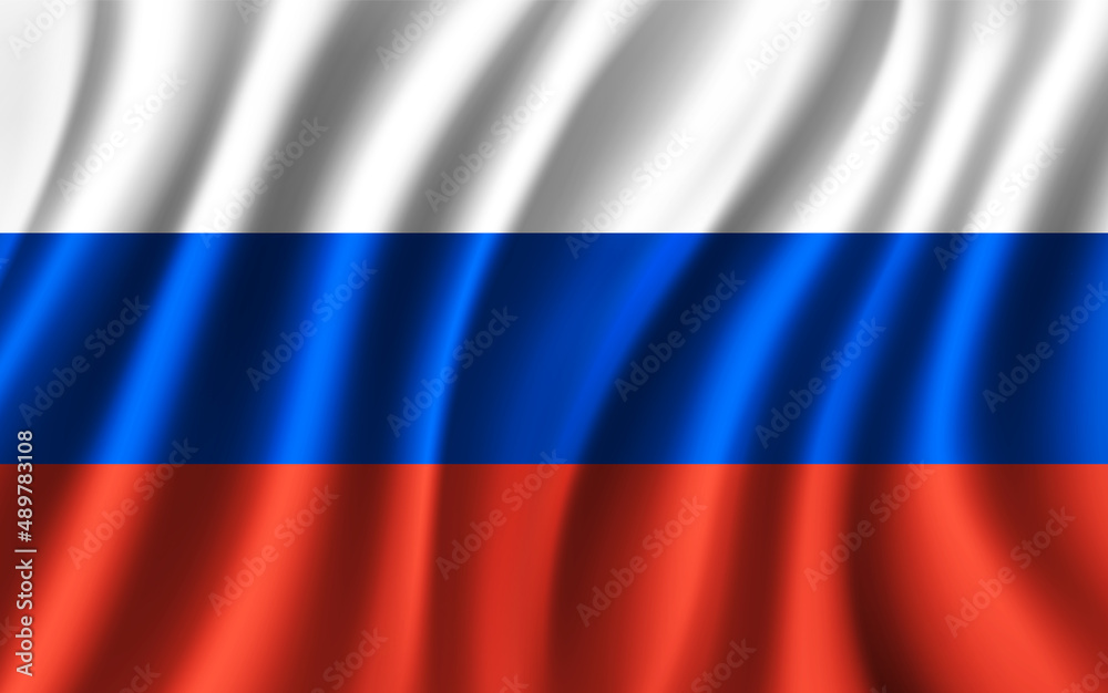 Naklejka premium Russia Flag, Waving Russian national flag background, vector illustration