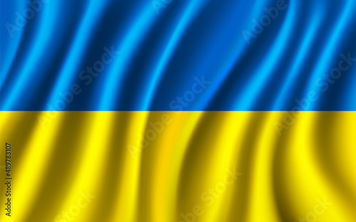 Ukraine Flag, Waving Ukraine national flag background, vector illustration