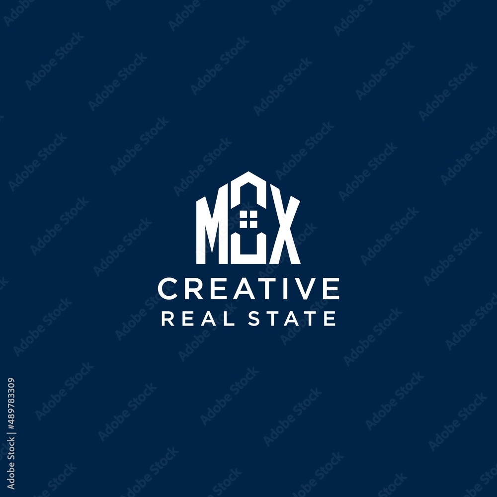 Initial letter MX monogram logo with abstract house shape, simple and ...