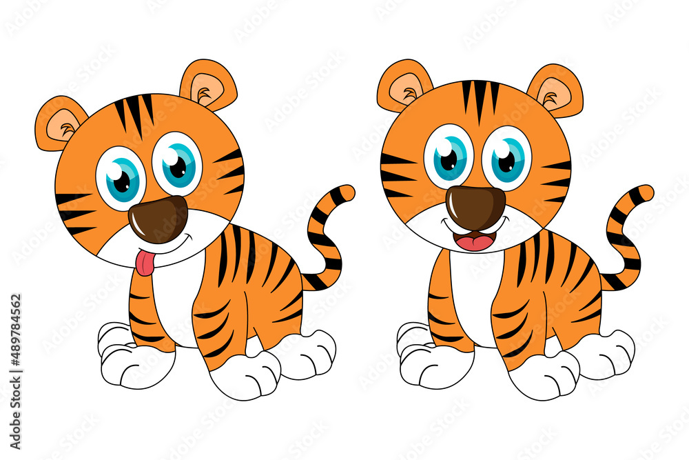 cute tiger animal cartoon illustration