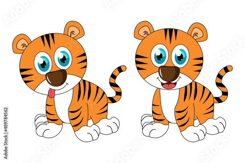Fototapeta Naklejka Na Ścianę i Meble -  cute tiger animal cartoon illustration
