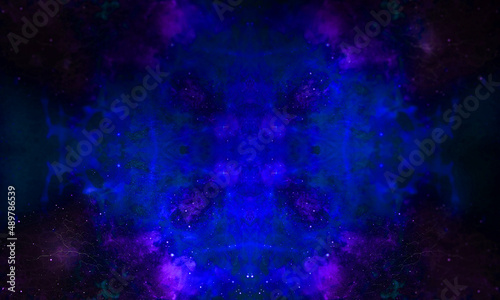 abstract dark blue mystical smoke vintage space fog watercolor universe stardust pattern on dark.