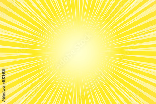 黄色背景に白の集中線