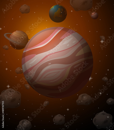 Venus planet on space background