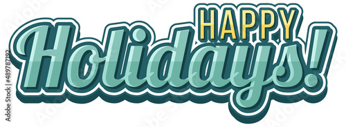 Happy holiday text icon on white background