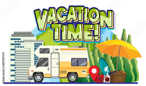 Summer travel vacation logo concept