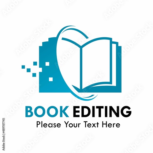 Book editing logo template illustration