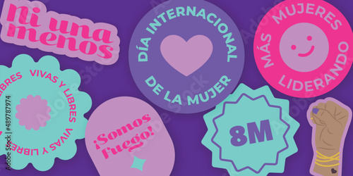 Stickers con frases del Día de la Mujer (8m) photo