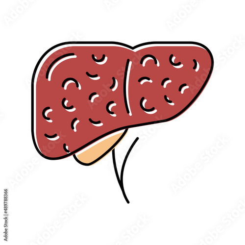 liver cirrhosis disease color icon vector illustration