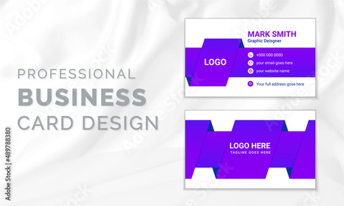 Creative modern business card print template. Double-sided creative business card design template.