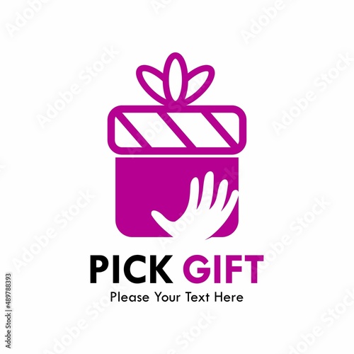 Pick gift logo template illustration
