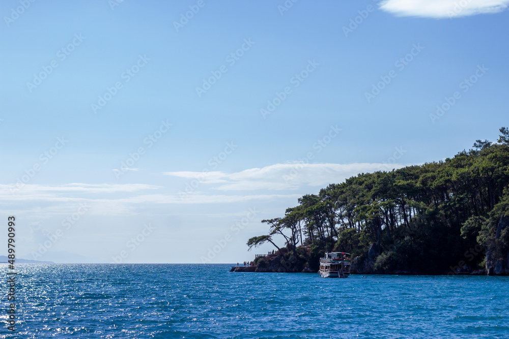 Akyaka Turkey sea and pine trees