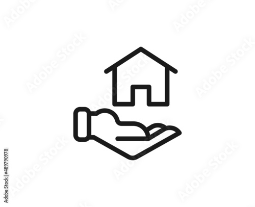 Constraction line icon on white background