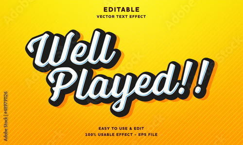 well played editable text effect with modern and simple style