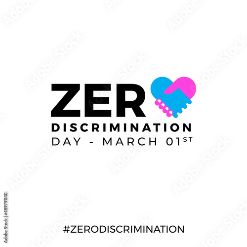 a design for celebrating zero discrimination day, march 1st. vector