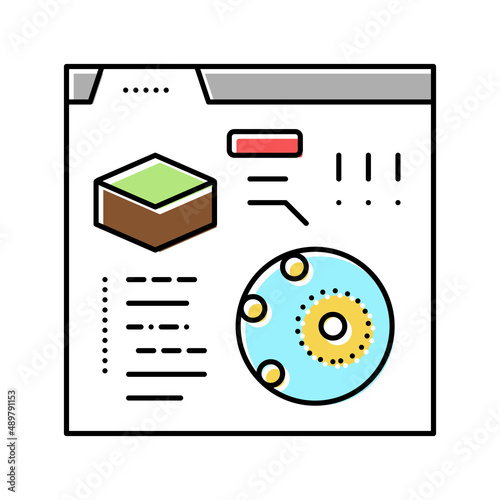 reading information of soil testing in internet color icon vector illustration